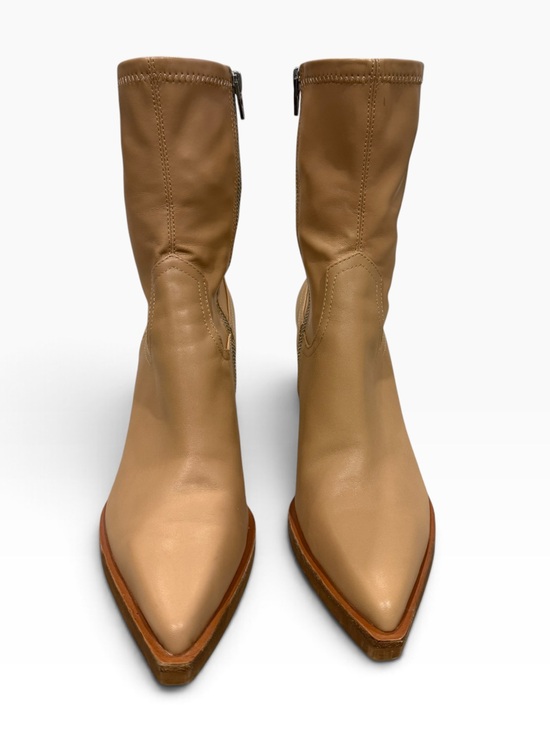 Dolce Vita Shoes - Dolce Vita Tan Leather Pointed Toe Western Ankle Boots Booties Size 7.5